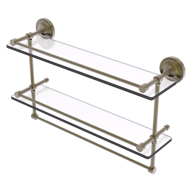 Prestige Regal Collection Gallery Rail Double Glass Shelf with Towel Bar