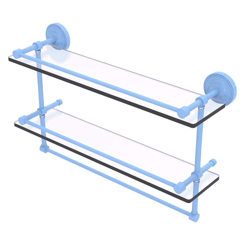 Prestige Regal Collection Gallery Rail Double Glass Shelf with Towel Bar