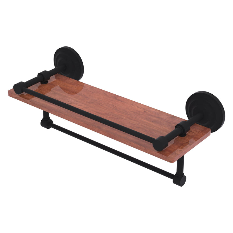 Que New Collection IPE Ironwood Shelf with Gallery Rail and Towel Bar