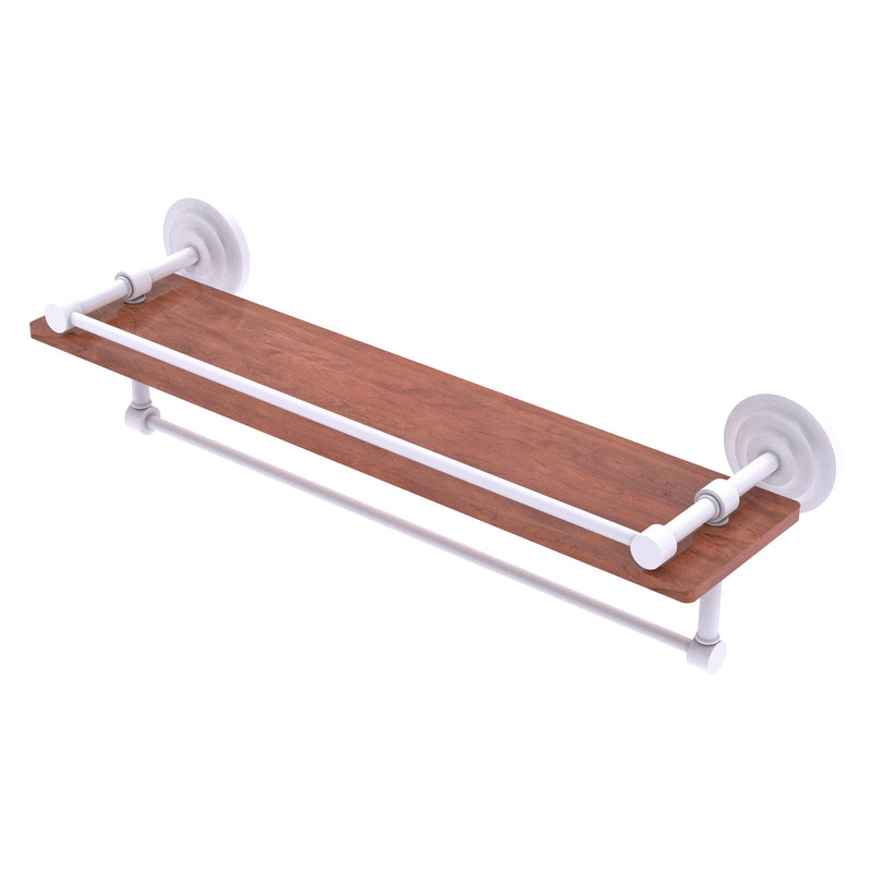 Que New Collection IPE Ironwood Shelf with Gallery Rail and Towel Bar