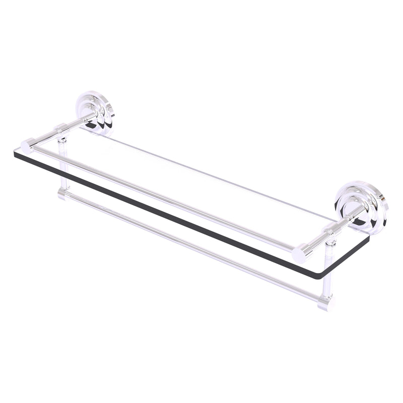 Que New Collection Gallery Rail Glass Shelf with Towel Bar