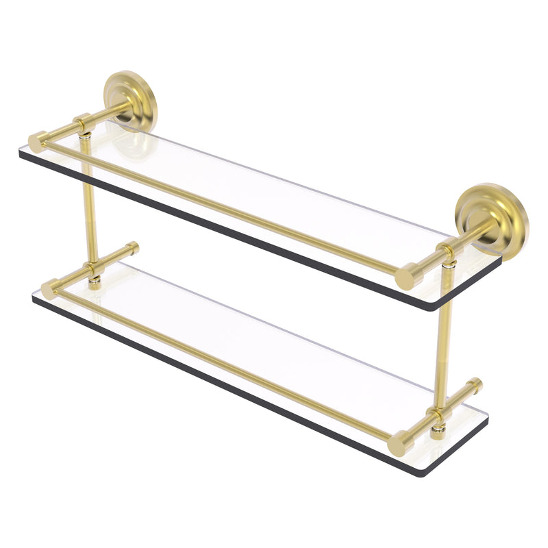 Que New Collection Double Glass Shelf with Gallery Rail