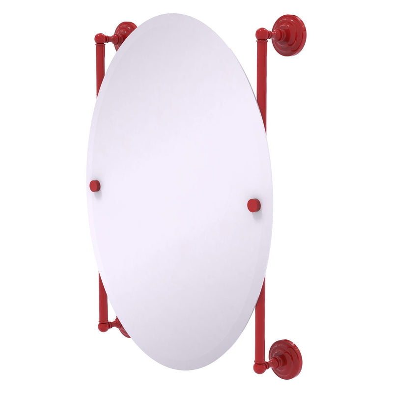 Que New Collection Oval Frameless Rail Mounted Mirror
