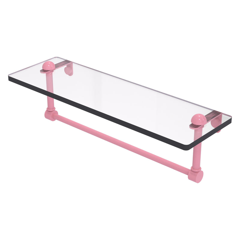 Glass Vanity Shelf with Integrated Towel Bar