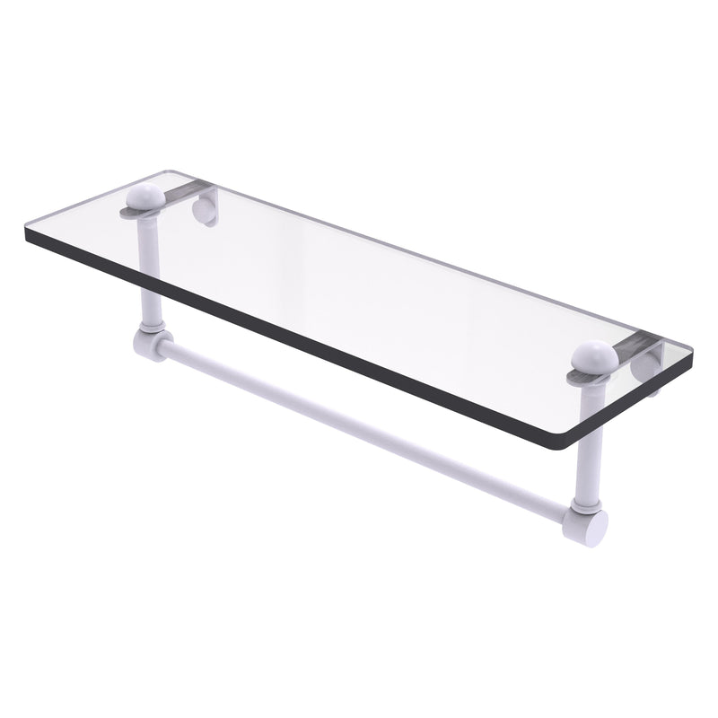 Glass Vanity Shelf with Integrated Towel Bar