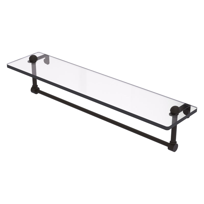 Glass Vanity Shelf with Integrated Towel Bar