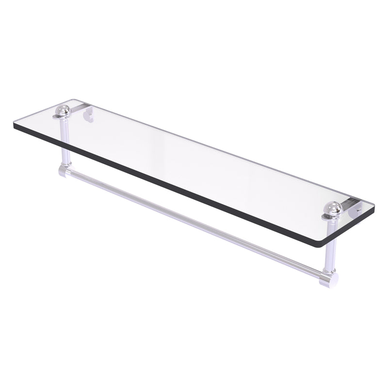 Glass Vanity Shelf with Integrated Towel Bar