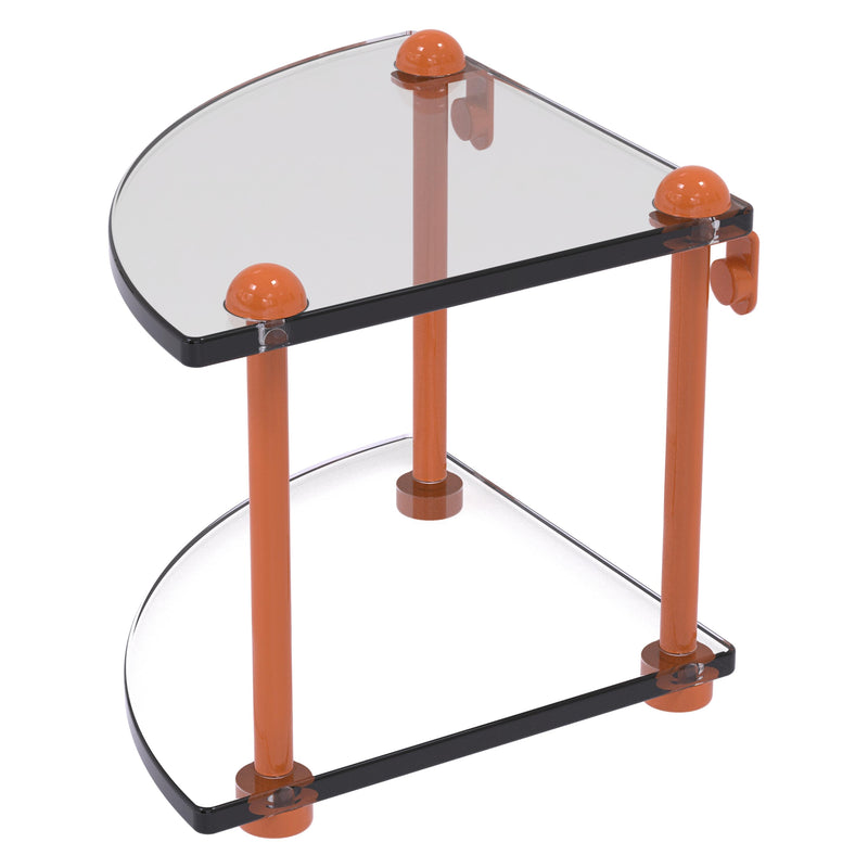 Two Tier Corner Glass Shelf