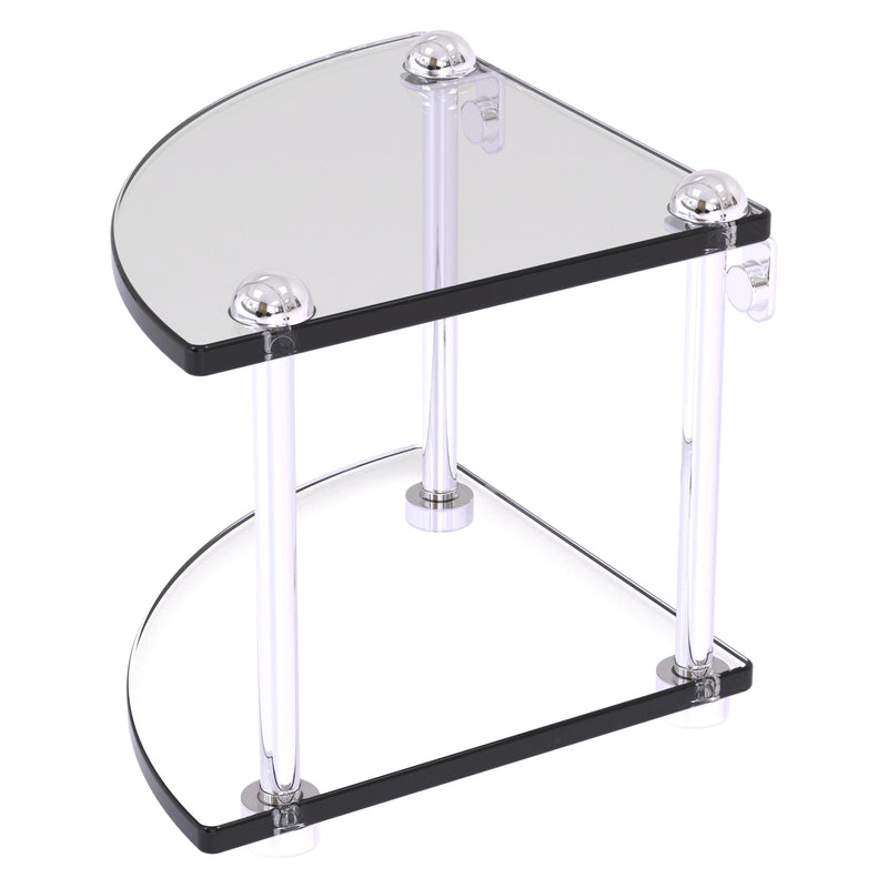 Two Tier Corner Glass Shelf