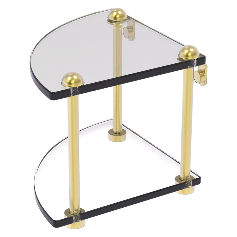 Two Tier Corner Glass Shelf