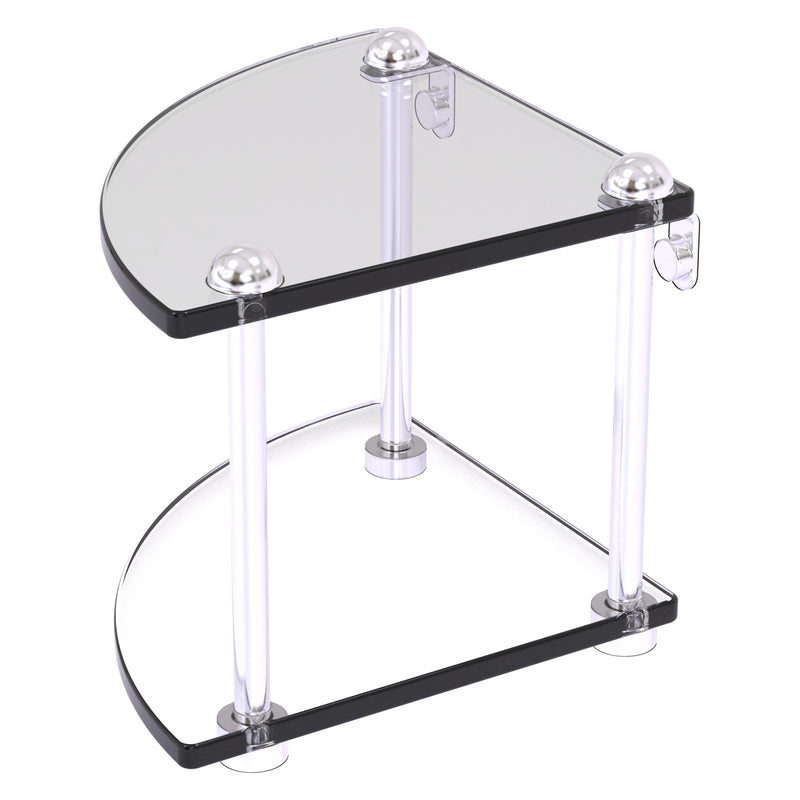 Two Tier Corner Glass Shelf