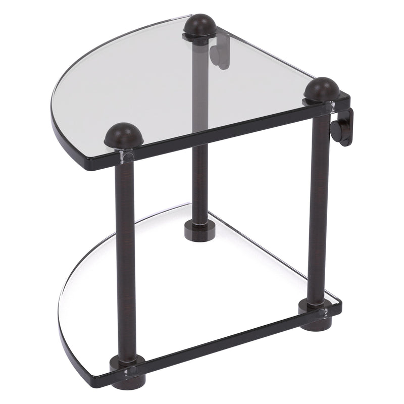 Two Tier Corner Glass Shelf