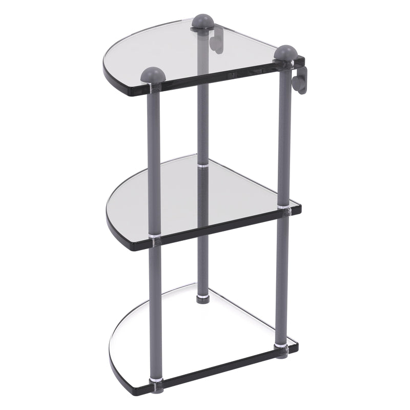 Three Tier Corner Glass Shelf