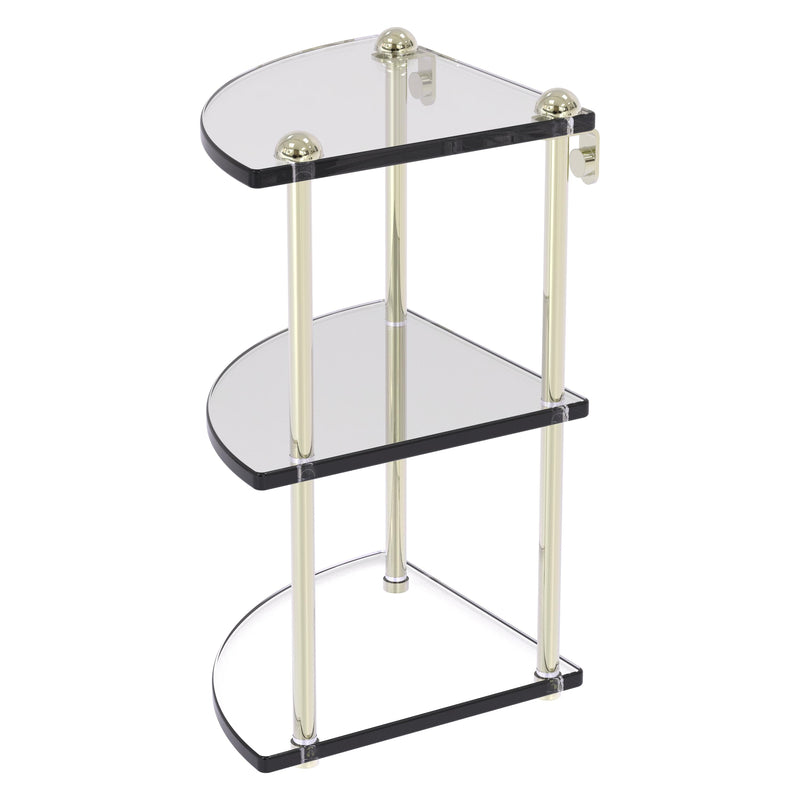 Three Tier Corner Glass Shelf