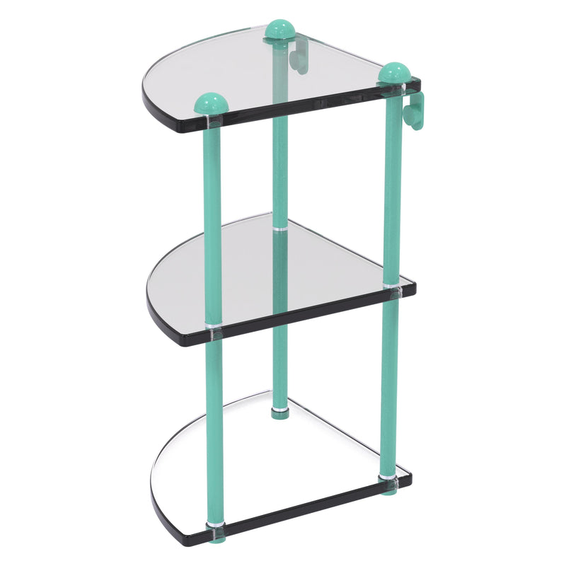 Three Tier Corner Glass Shelf