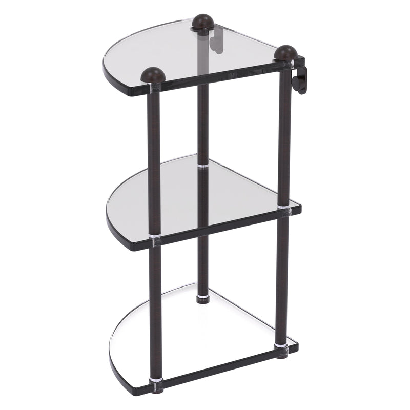 Three Tier Corner Glass Shelf