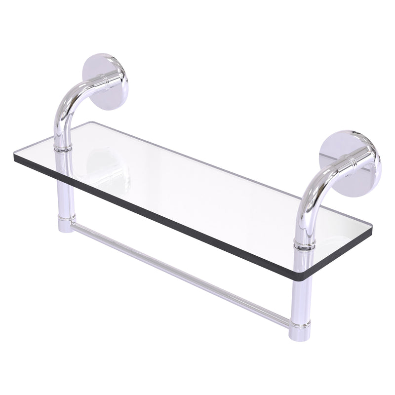 Remi Collection Glass Vanity Shelf with Integrated Towel Bar