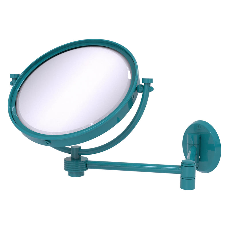 8 Inch Wall Mounted Extending Make-Up Mirror with Grooved Accents