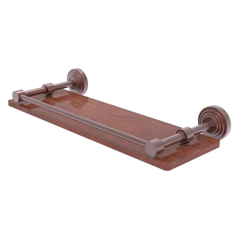 Waverly Place Collection Solid IPE Ironwood Shelf with Gallery Rail