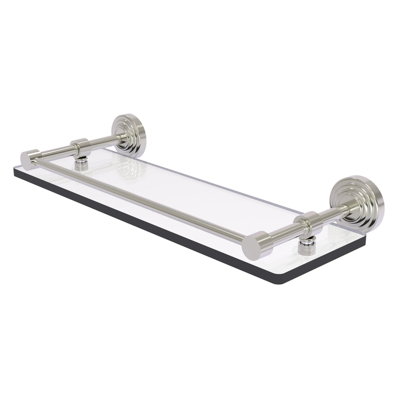 Vintage Hardware & Lighting - Tempered Glass Shelf With Brass Gallery Rail  (M-63RGS)