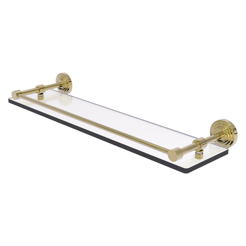 Vintage Hardware & Lighting - Tempered Glass Shelf With Brass Gallery Rail  (M-63RGS)