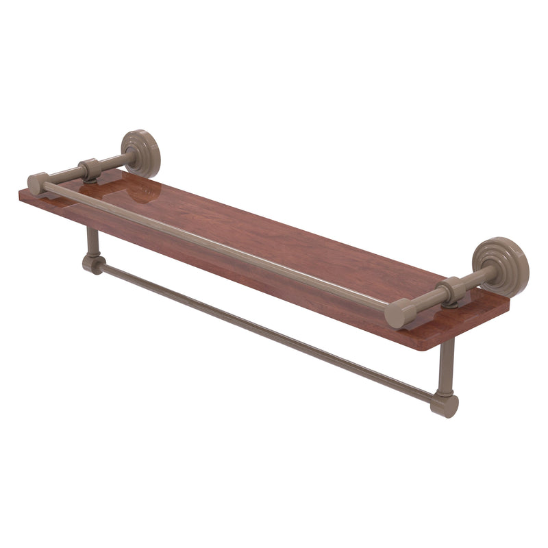 Waverly Place Collection IPE Ironwood Shelf with Gallery Rail and Towel Bar