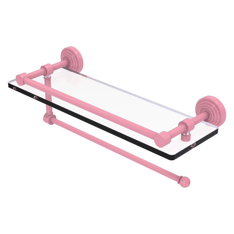 Waverly Place Collection Paper Towel Holder with Gallery Rail Glass Shelf