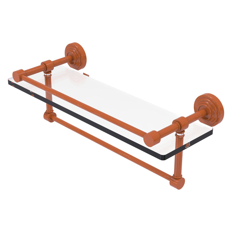 Waverly Place Collection Gallery Rail Glass Shelf with Towel Bar