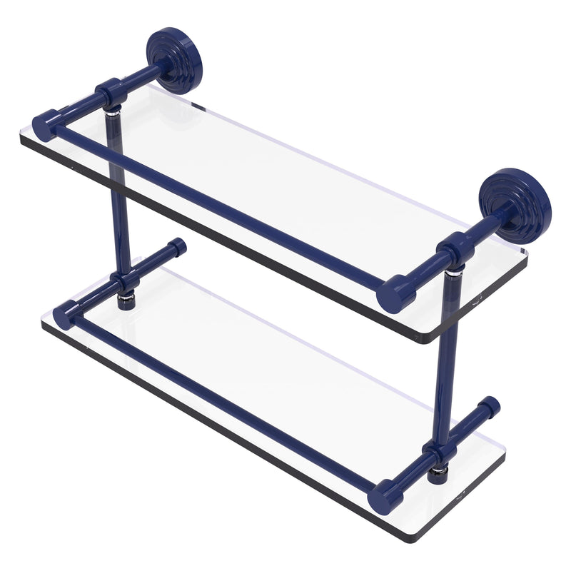 Waverly Place Collection Double Glass Shelf with Gallery Rail