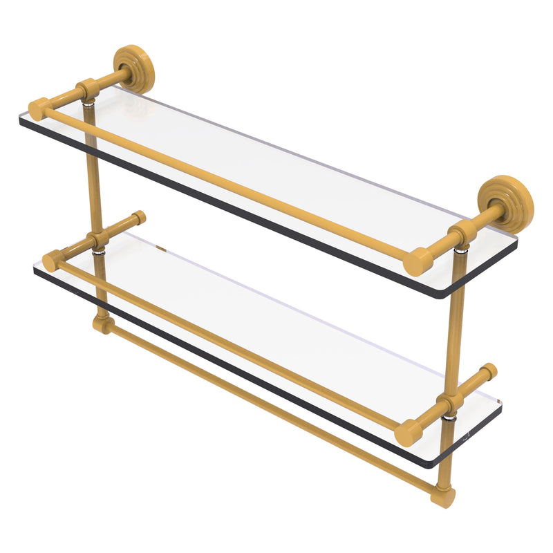 Allied Brass 22 Inch Double Glass Shelf with Towel Bar - Yahoo Shopping