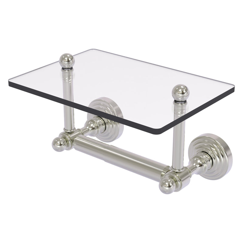 Waverly Place Collection Two Post Toilet Tissue Holder with Glass Shelf