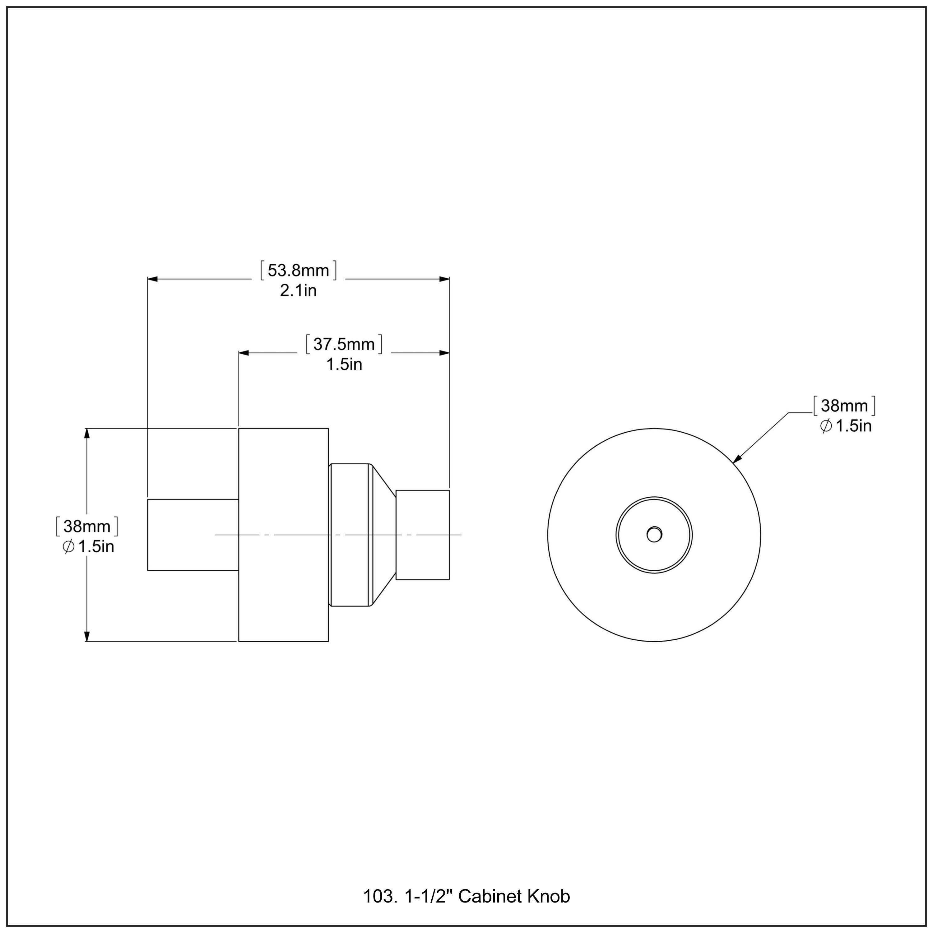 1-1/2 Inch Cabinet Knob