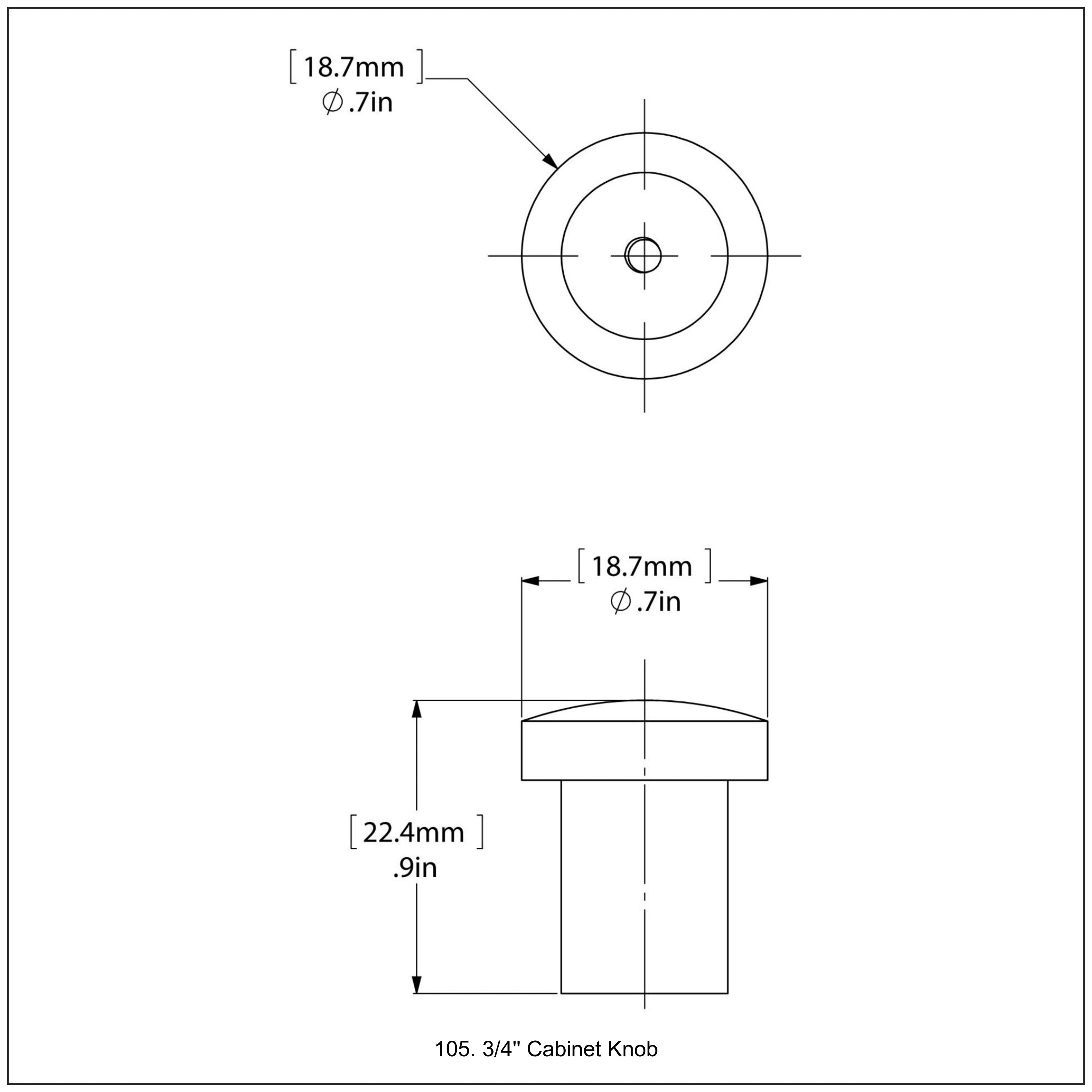 3/4 Inch Cabinet Knob