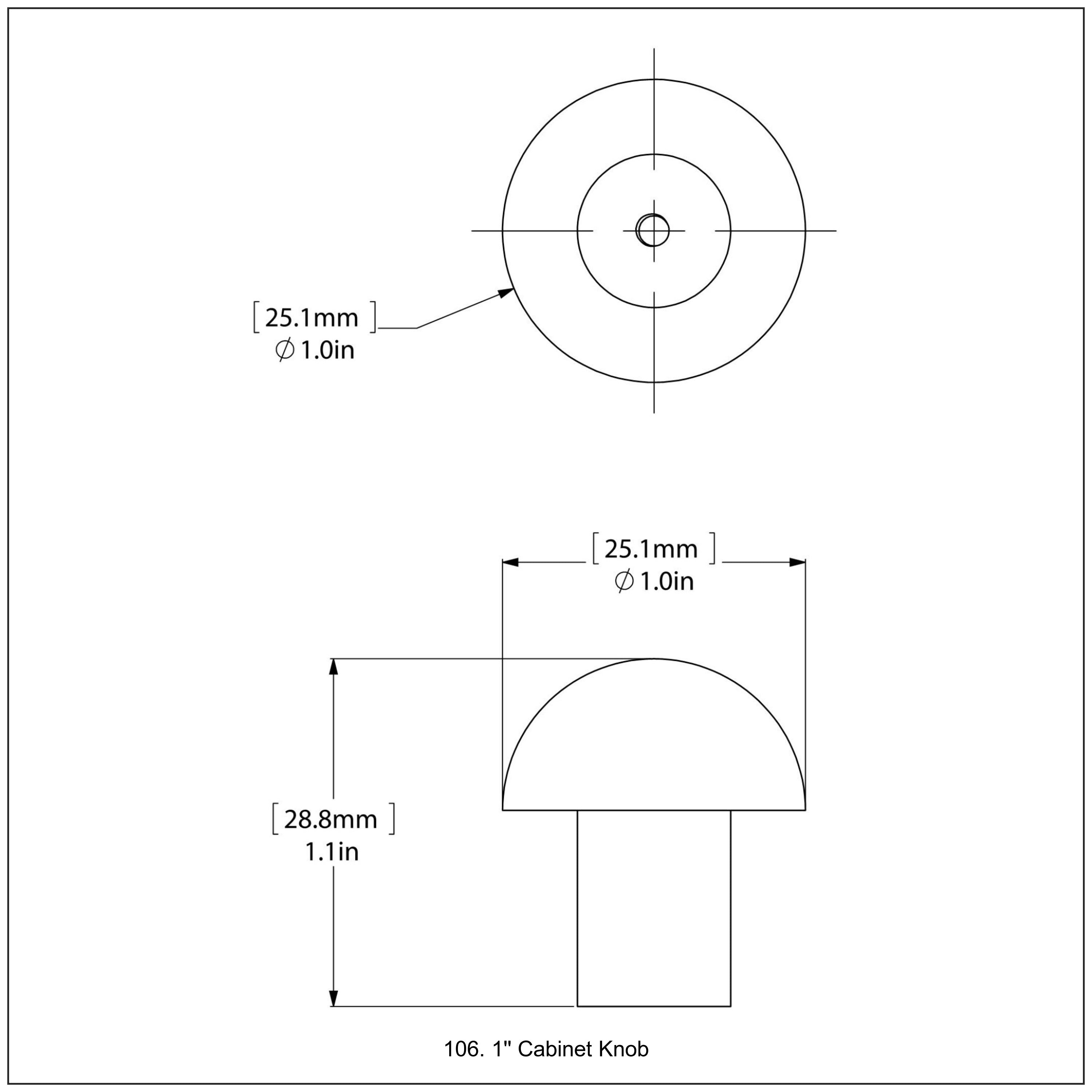 1 Inch Cabinet Knob