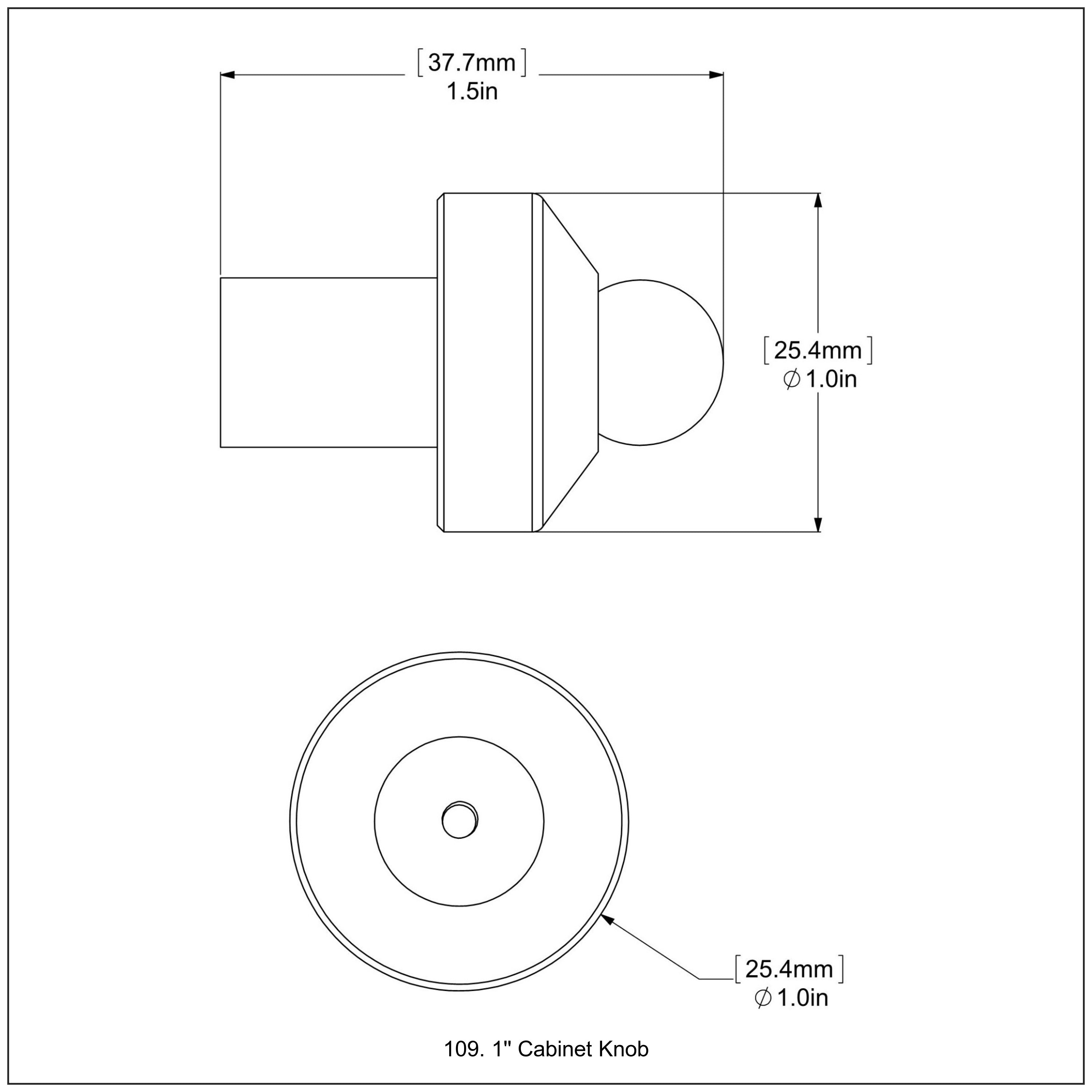 1 Inch Cabinet Knob