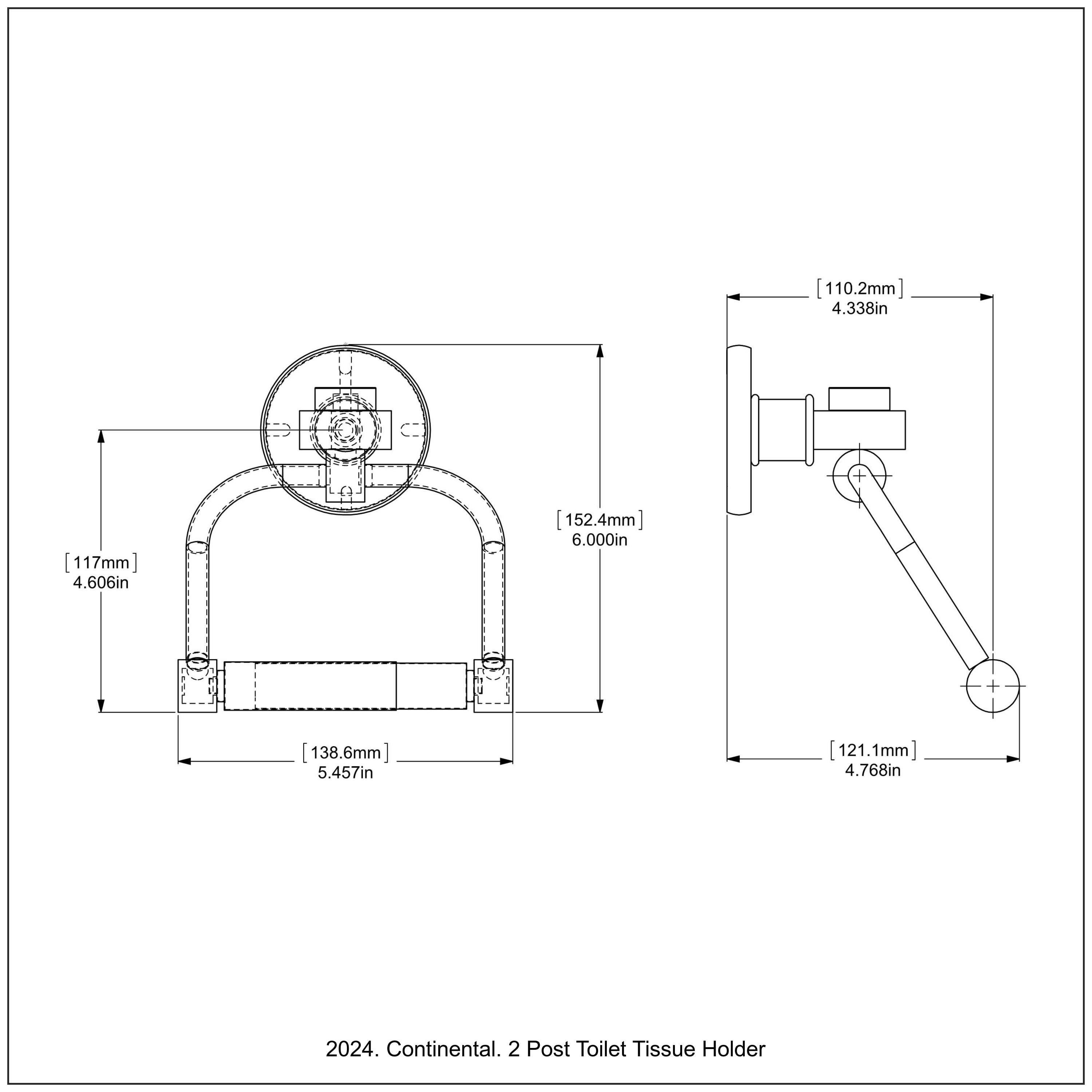 Continental Collection 2 Post Toilet Tissue Holder