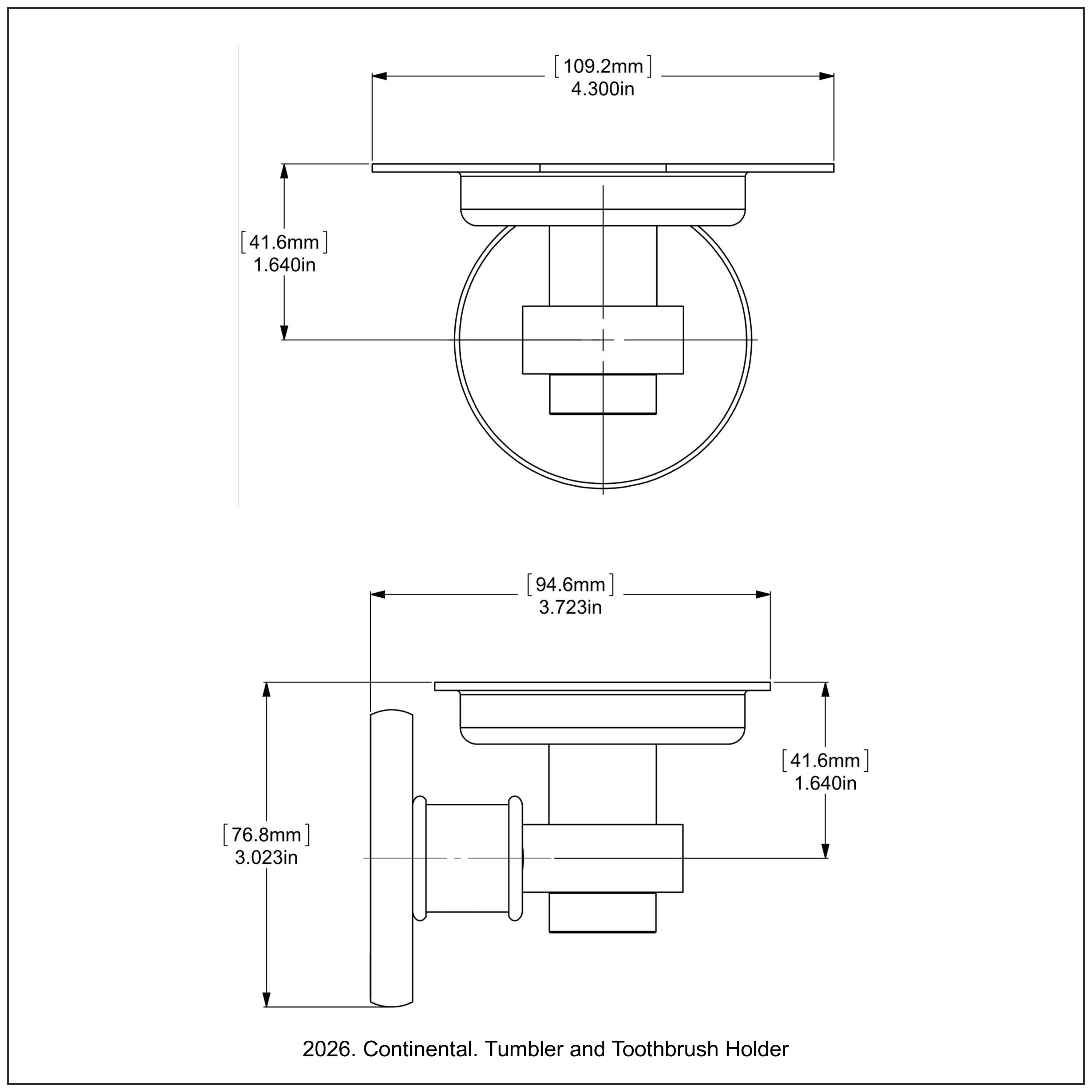 Continental Collection Tumbler and Toothbrush Holder