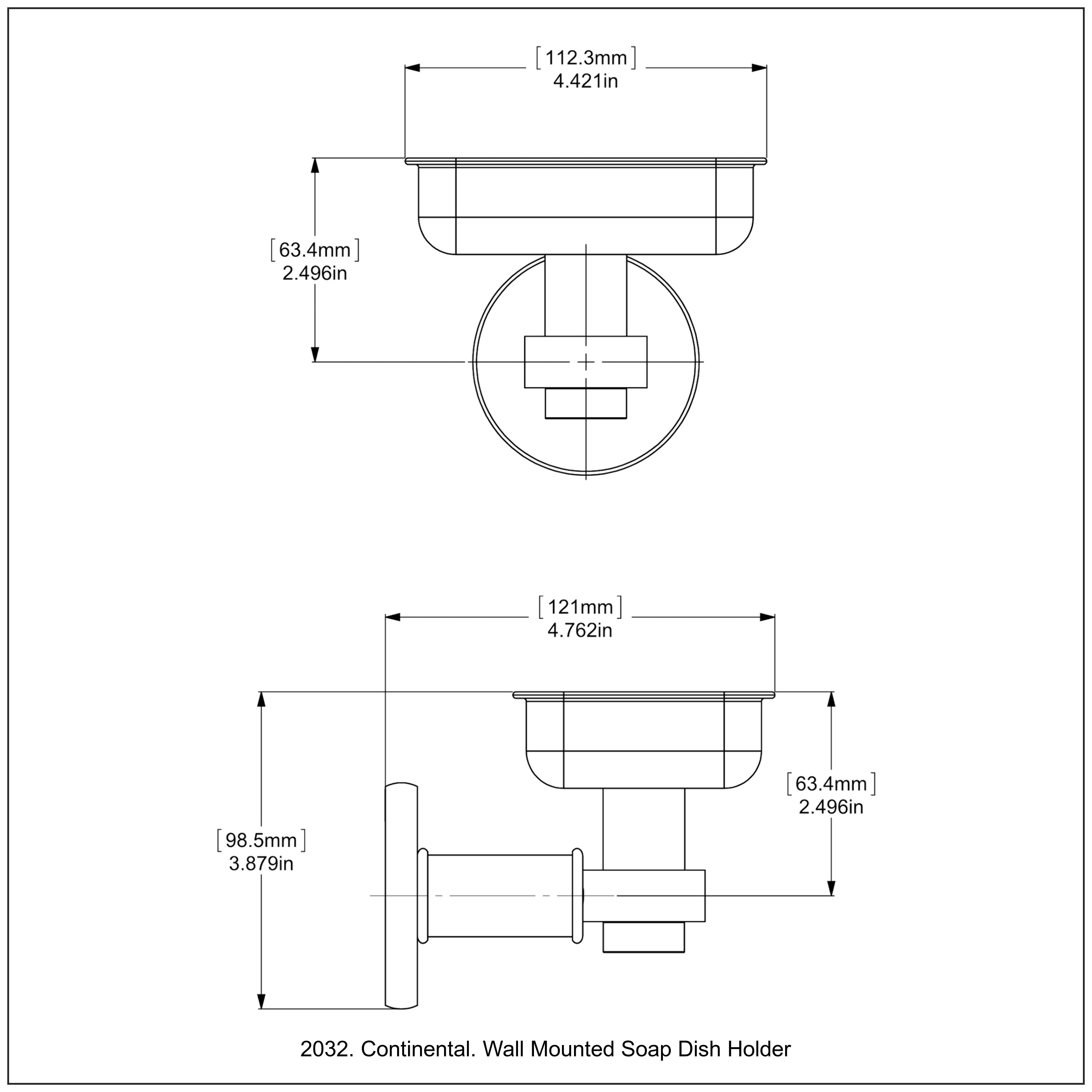 Continental Collection Wall Mounted Soap Dish Holder