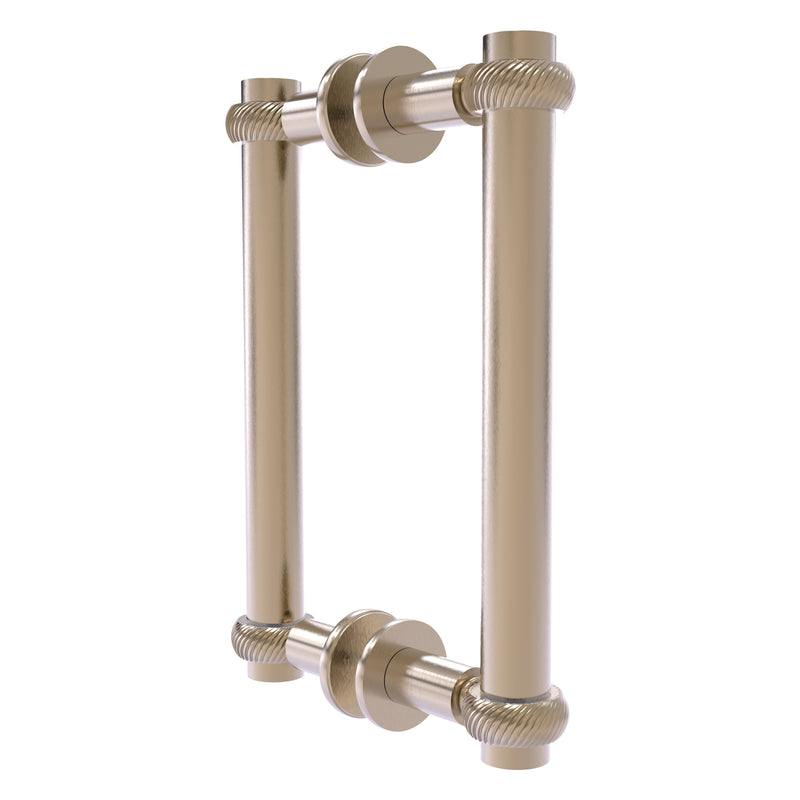 Contemporary Back to Back Shower Door Pull with Twisted Accents