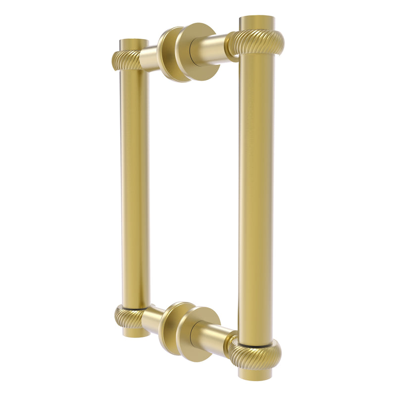 Contemporary Back to Back Shower Door Pull with Twisted Accents