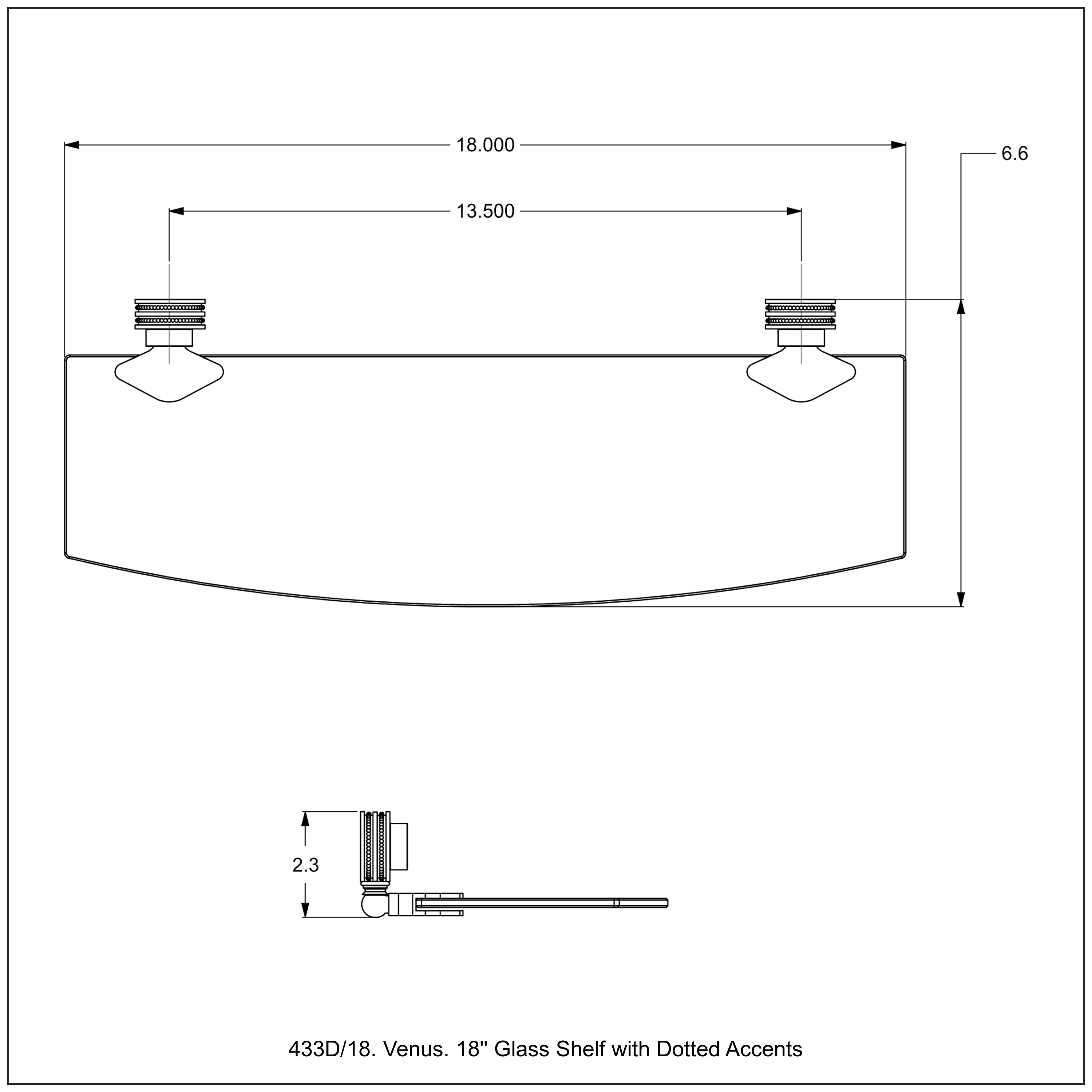 Venus Collection Glass Shelf with Dotted Accents