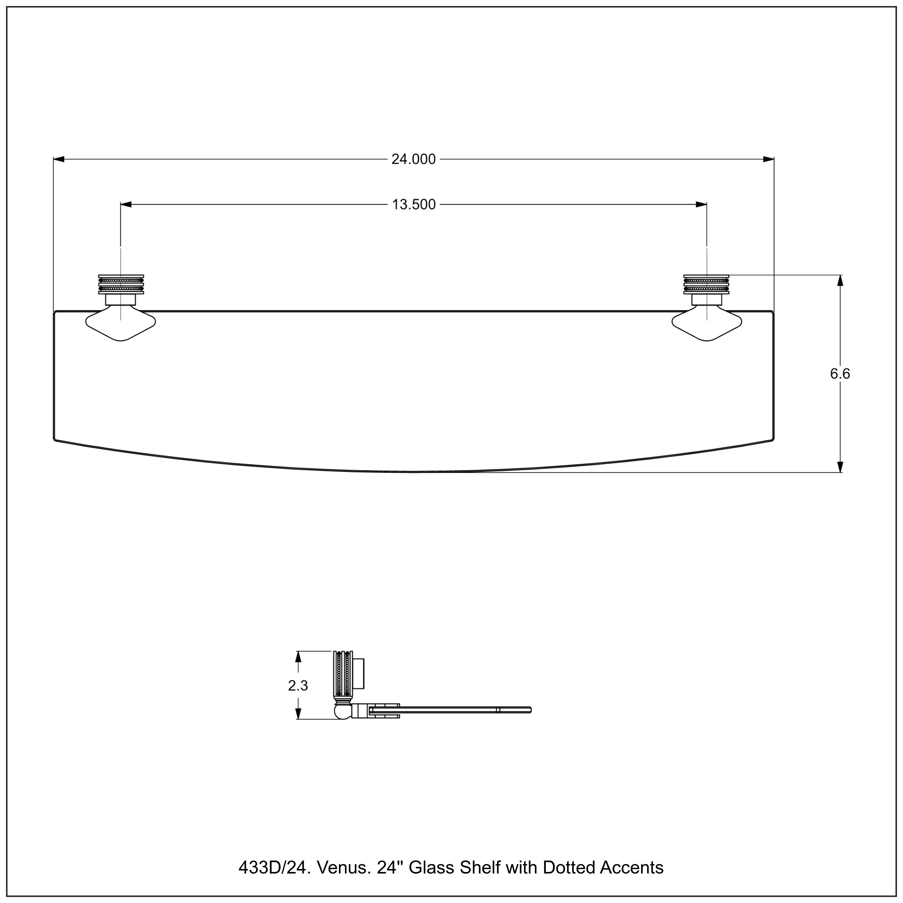 Venus Collection Glass Shelf with Dotted Accents