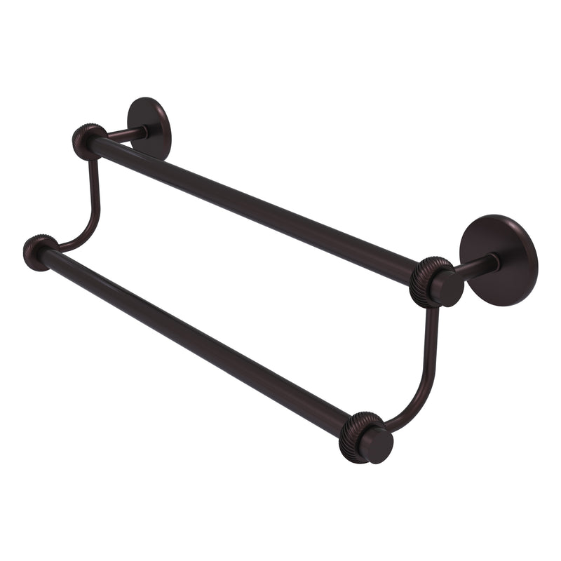 Satellite Orbit Two Collection Double Towel Bar with Twisted Accents