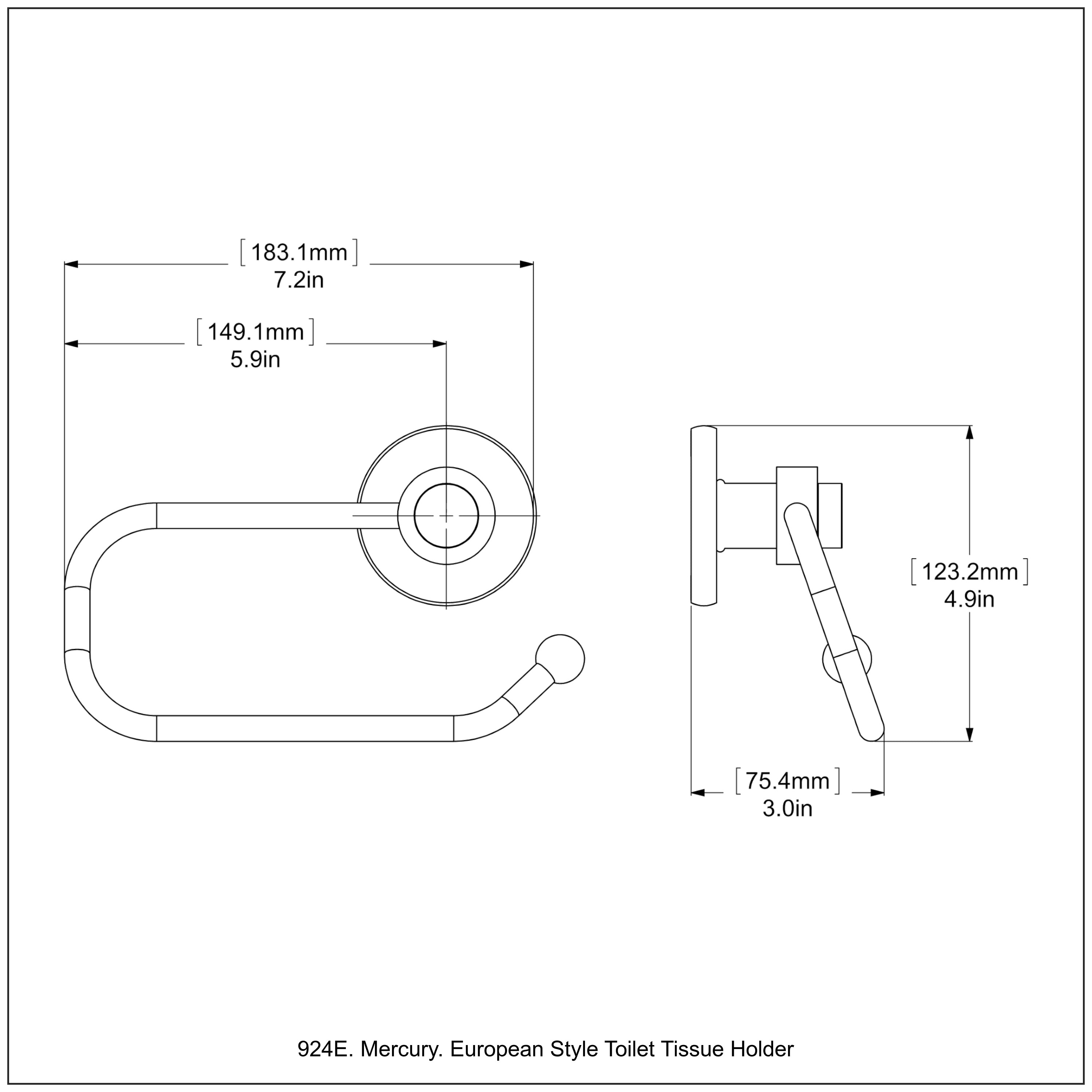 Mercury Collection European Style Toilet Tissue Holder