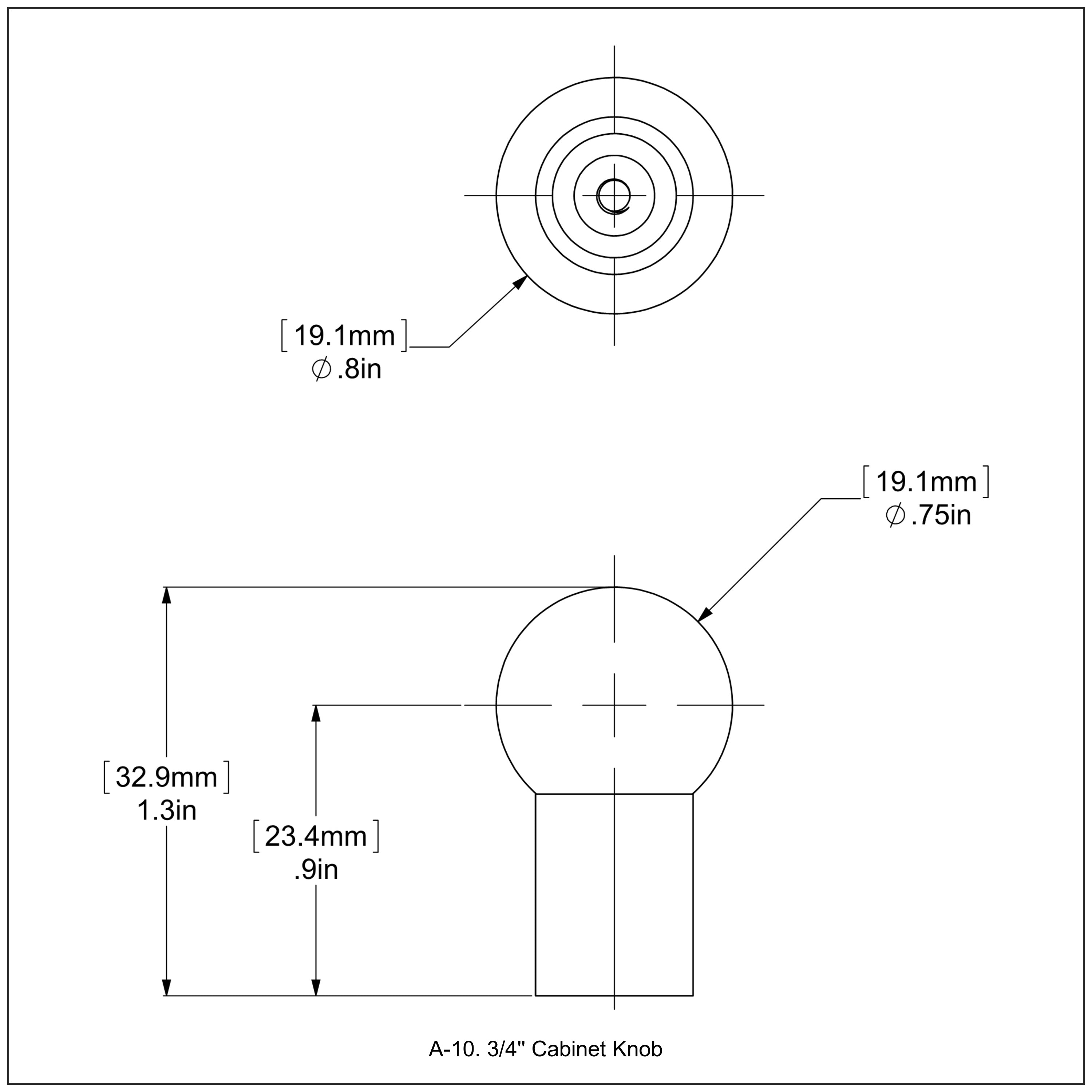 3/4 Inch Cabinet Knob