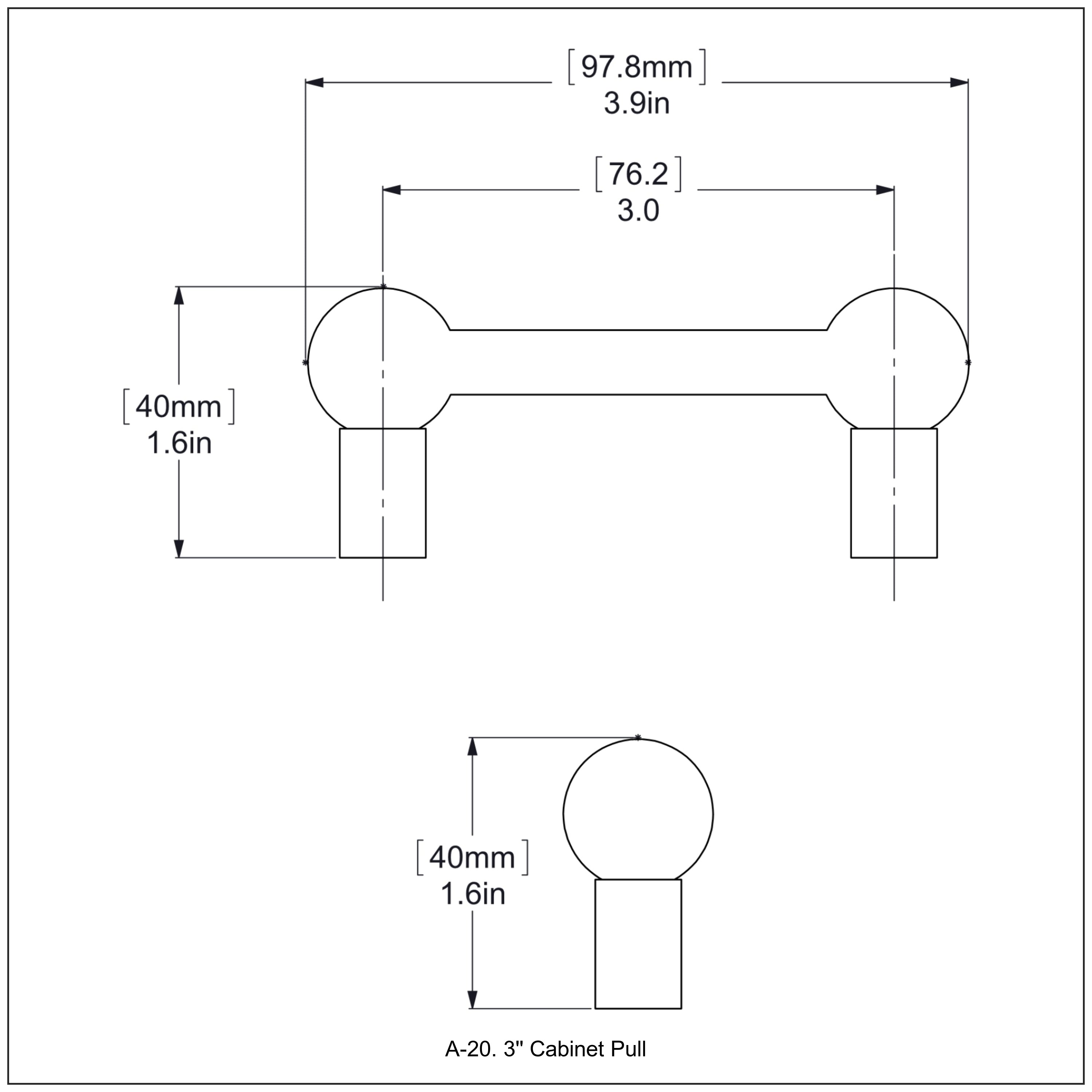 3 Inch Cabinet Pull