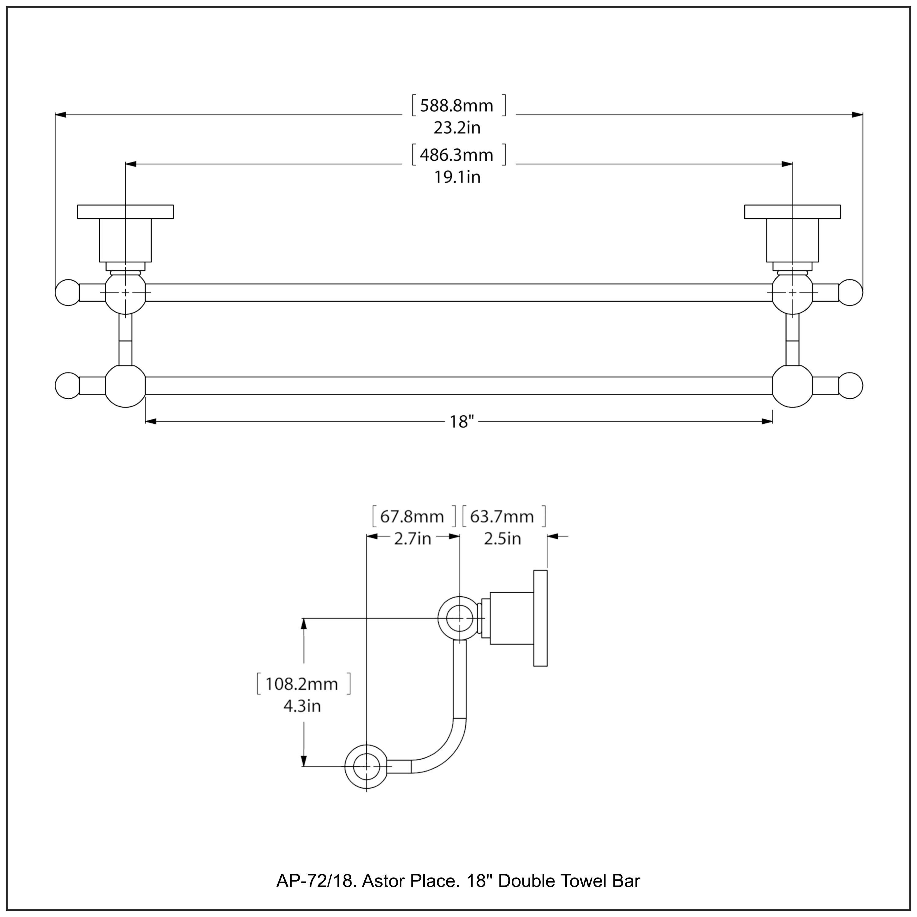 Astor Place Collection Double Towel Bar