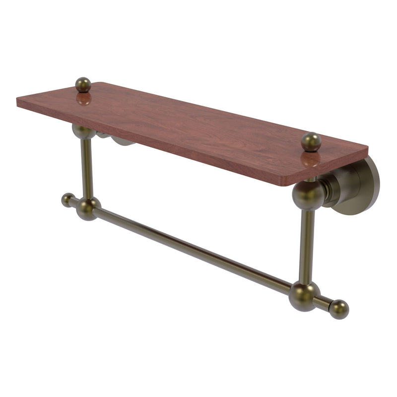 Astor Place Collection Solid IPE Ironwood Shelf with Integrated Towel Bar