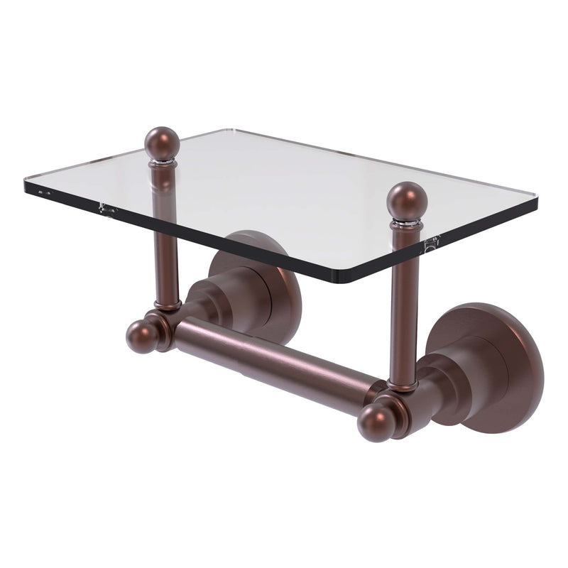 Astor Place Collection Two Post Toilet Tissue Holder with Glass Shelf