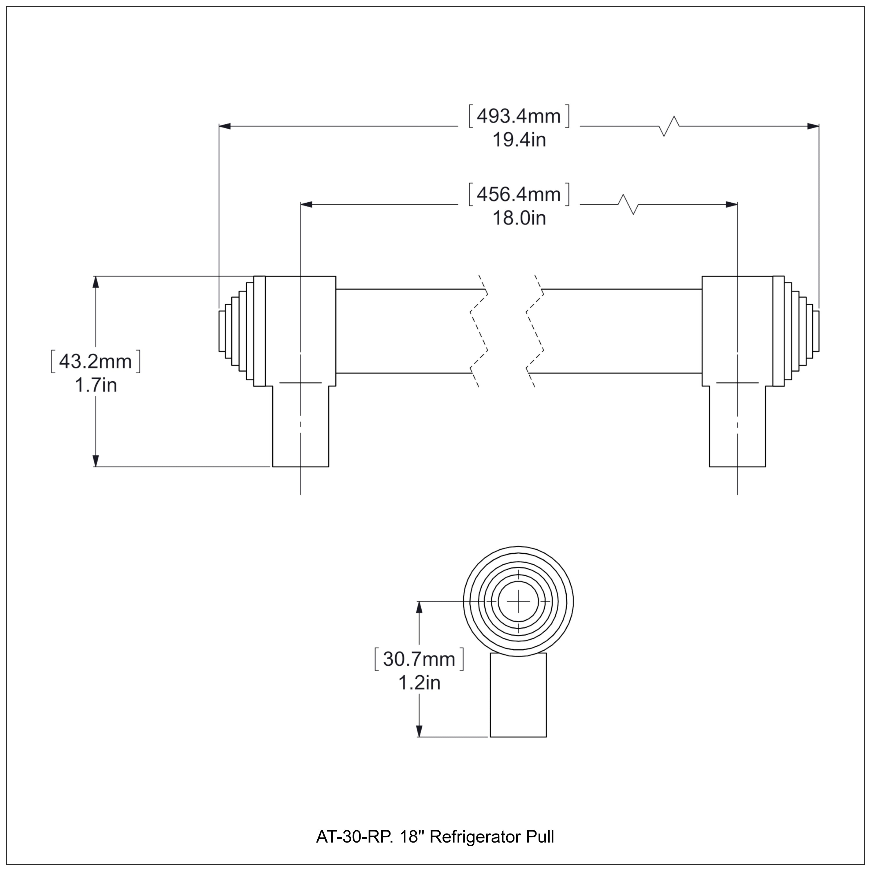 18 Inch Refrigerator Pull